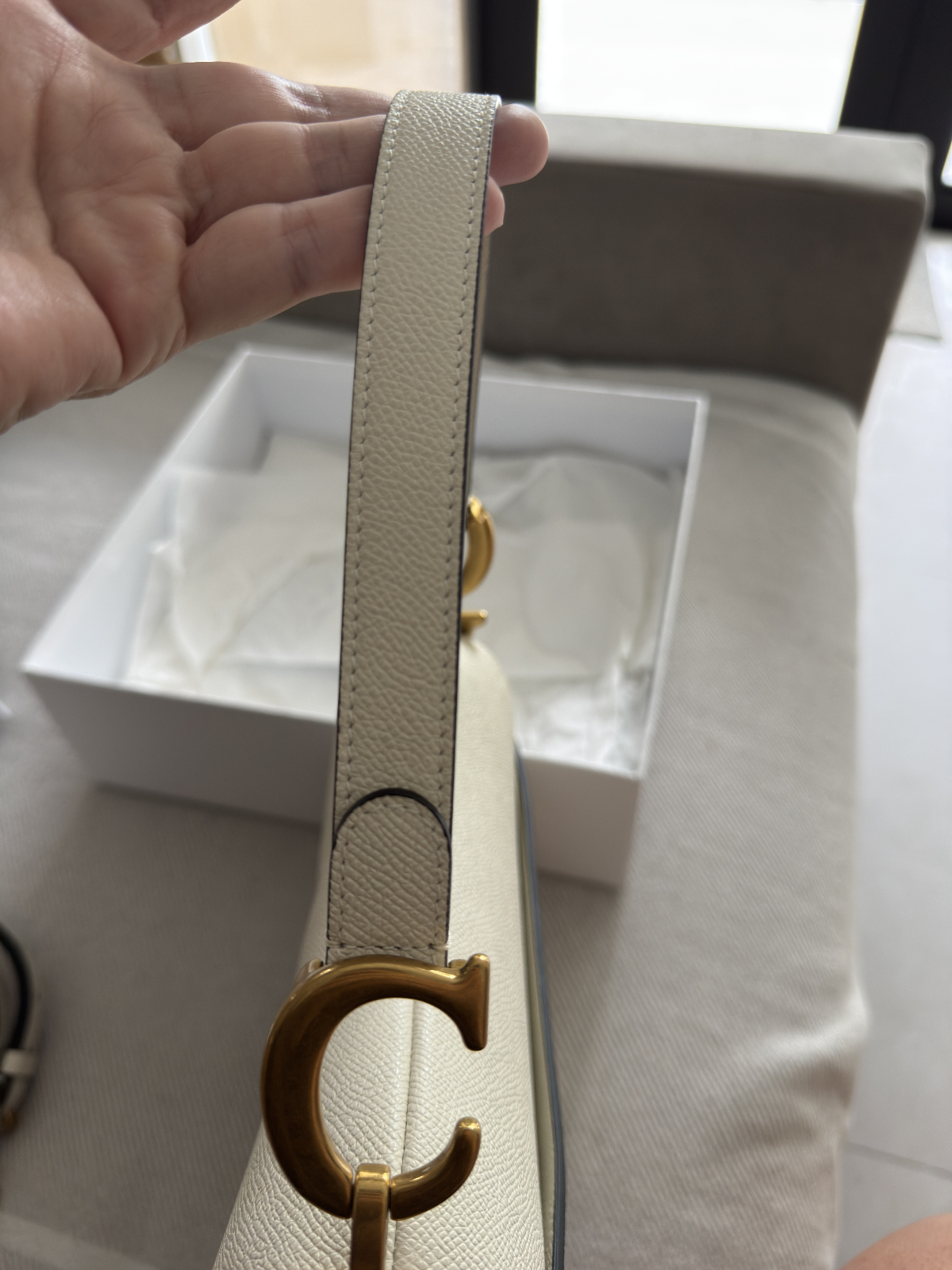Christian Dior Saddle Handbag Leather White - Like New - LuxryEdition