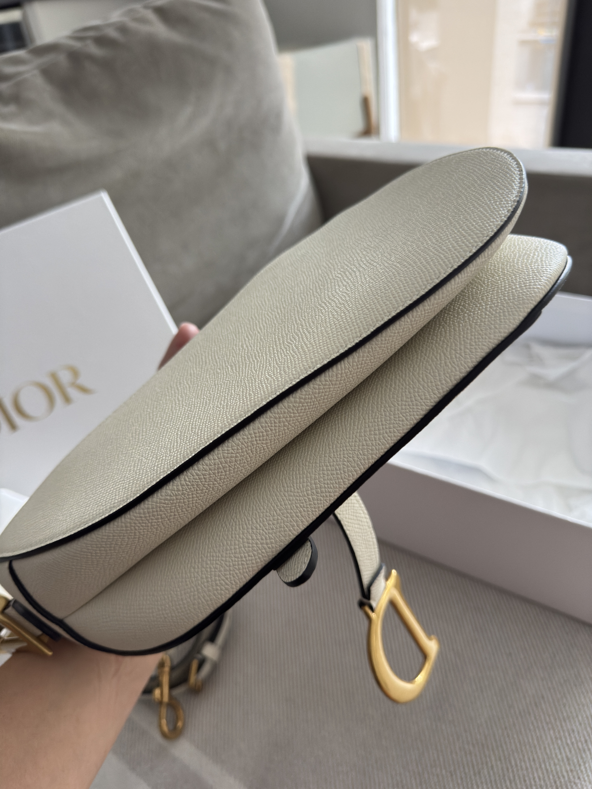 Christian Dior Saddle Handbag Leather White - Like New - LuxryEdition