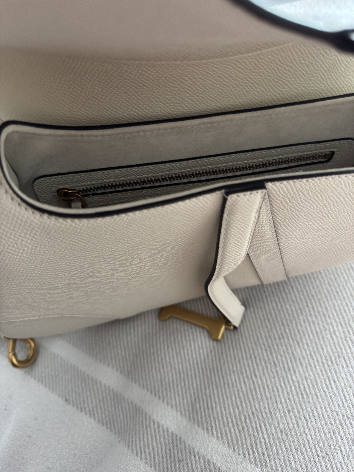 Christian Dior Saddle Handbag Leather White - Like New - LuxryEdition