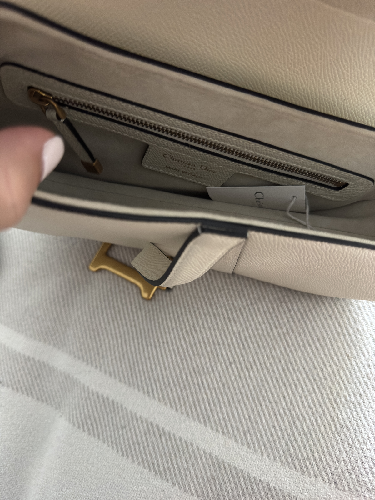 Christian Dior Saddle Handbag Leather White - Like New - LuxryEdition