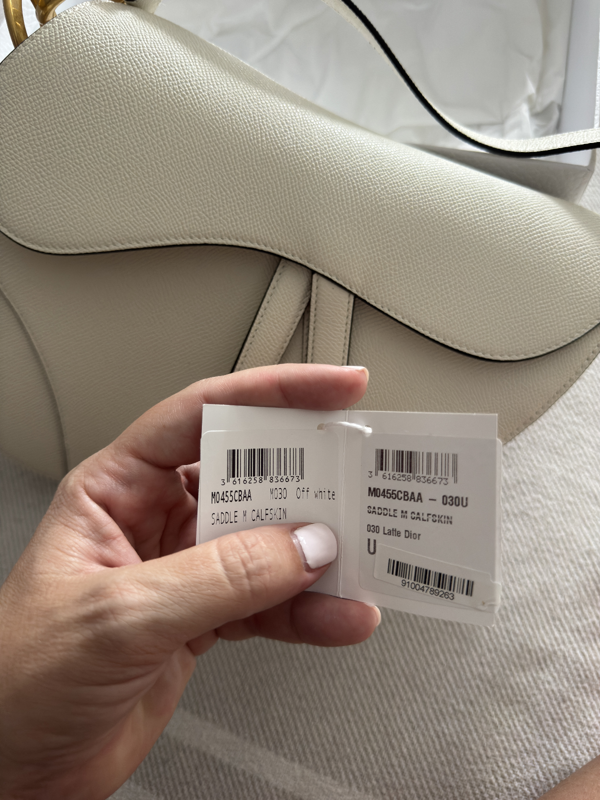 Christian Dior Saddle Handbag Leather White - Like New - LuxryEdition