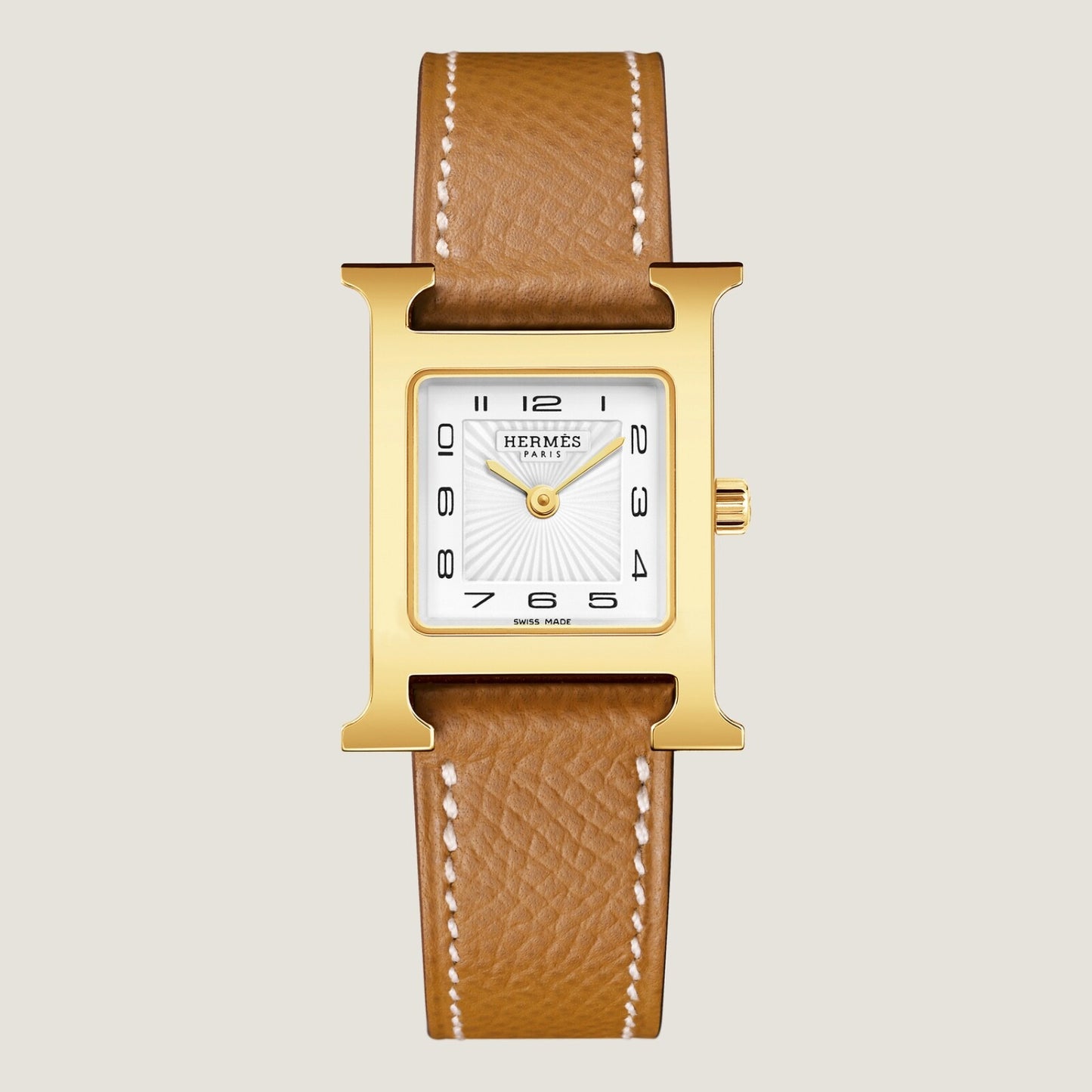 Hermes Heure H watch, Gold Hermes Leather Large, 34 mm - LuxryEdition