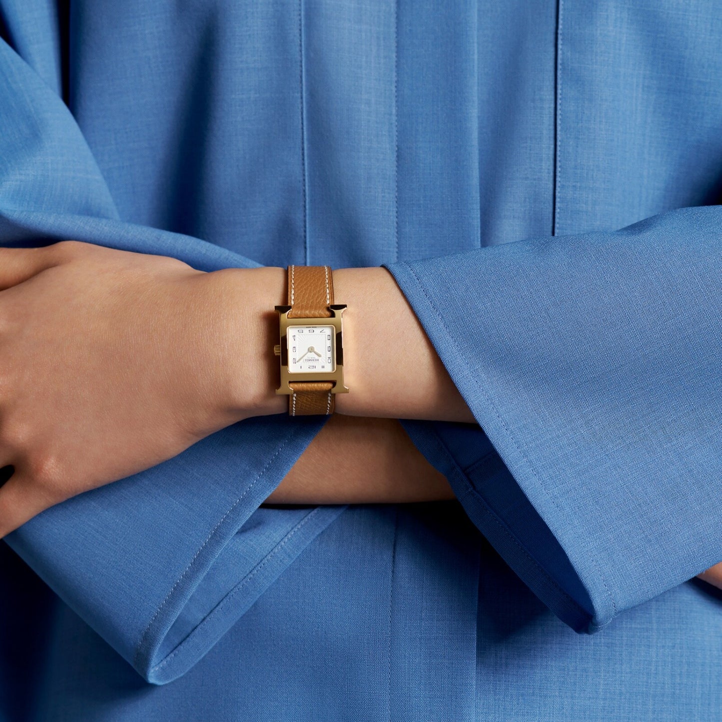 Hermes Heure H watch, Gold Hermes Leather Medium, 30 mm - LuxryEdition