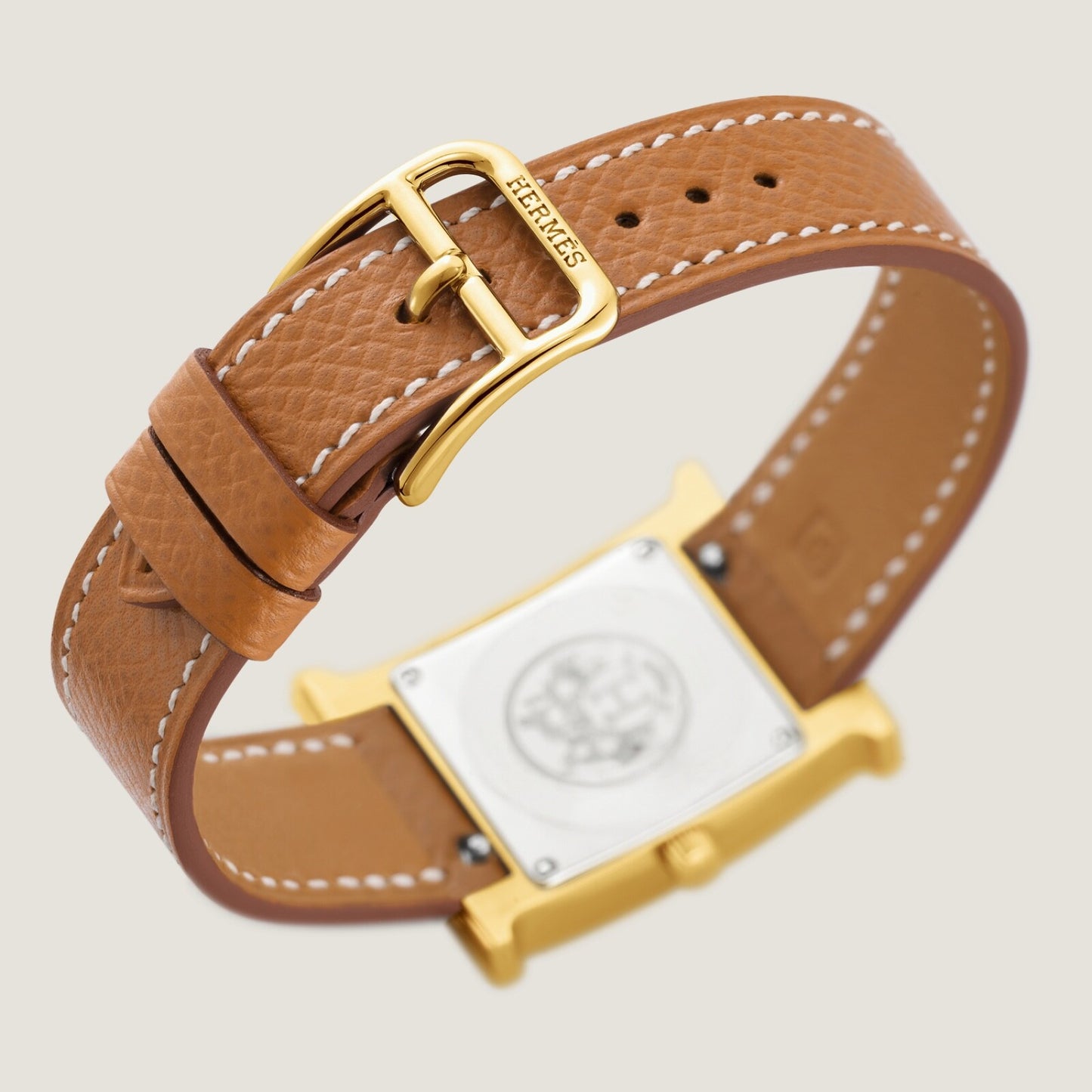 Hermes Heure H watch, Gold Hermes Leather Large, 34 mm - LuxryEdition