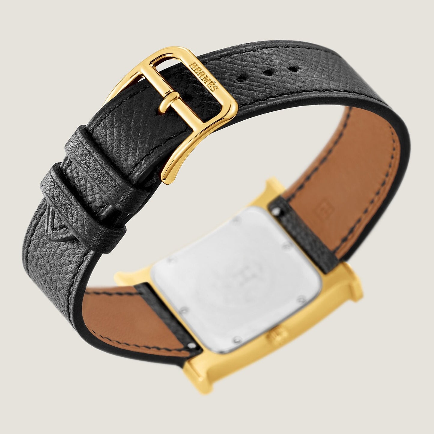 Hermes Heure H watch, Black Hermes Leather Mini, 21 mm - LuxryEdition