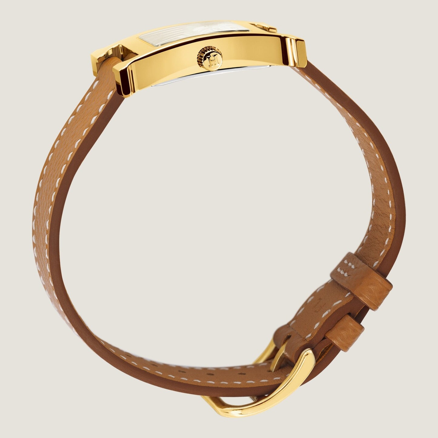 Hermes Heure H watch, Gold Hermes Leather Large, 34 mm - LuxryEdition