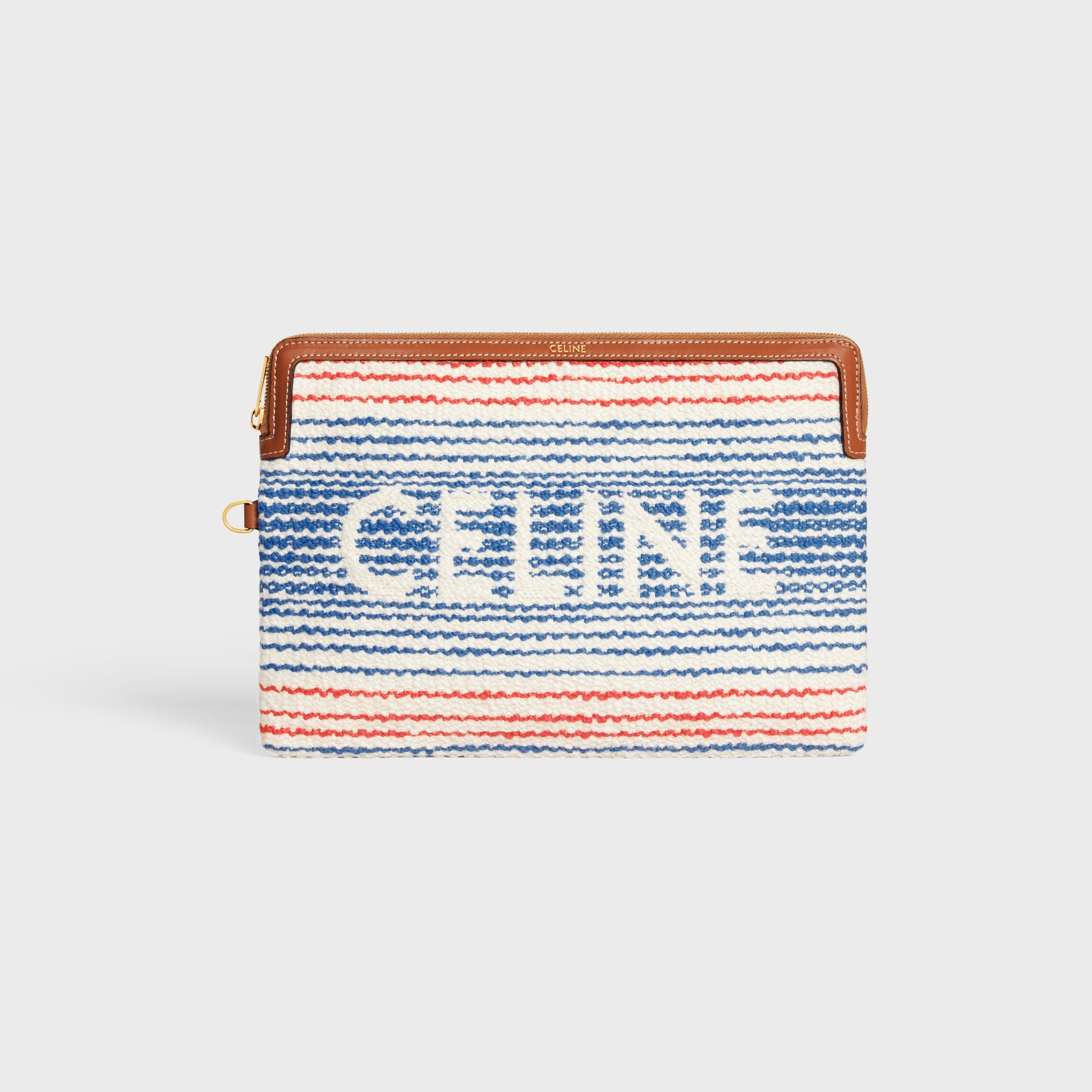 Limited Edition CELINE Small Pouch with Strap in Striped Textile - LuxryEdition