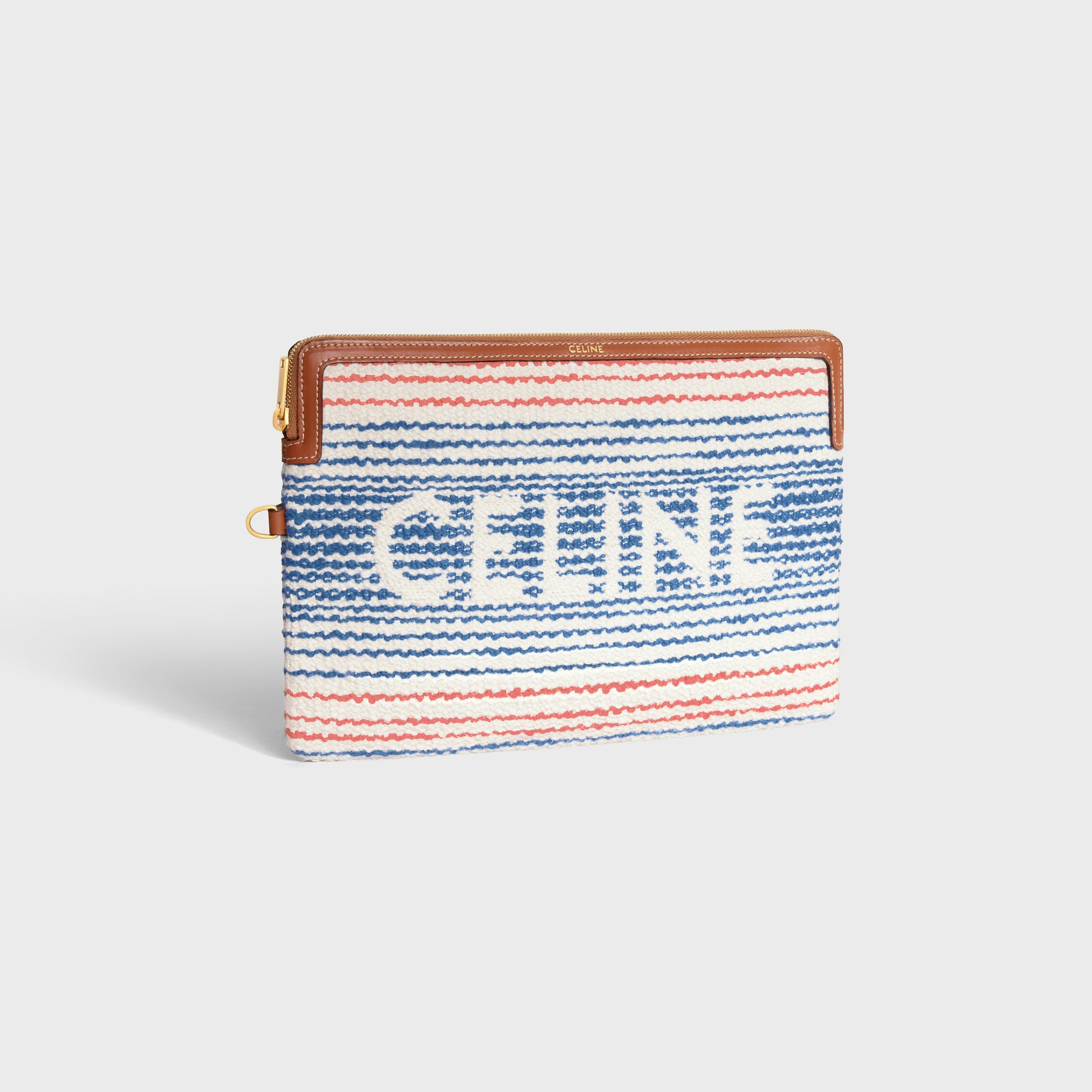 Limited Edition CELINE Small Pouch with Strap in Striped Textile - LuxryEdition