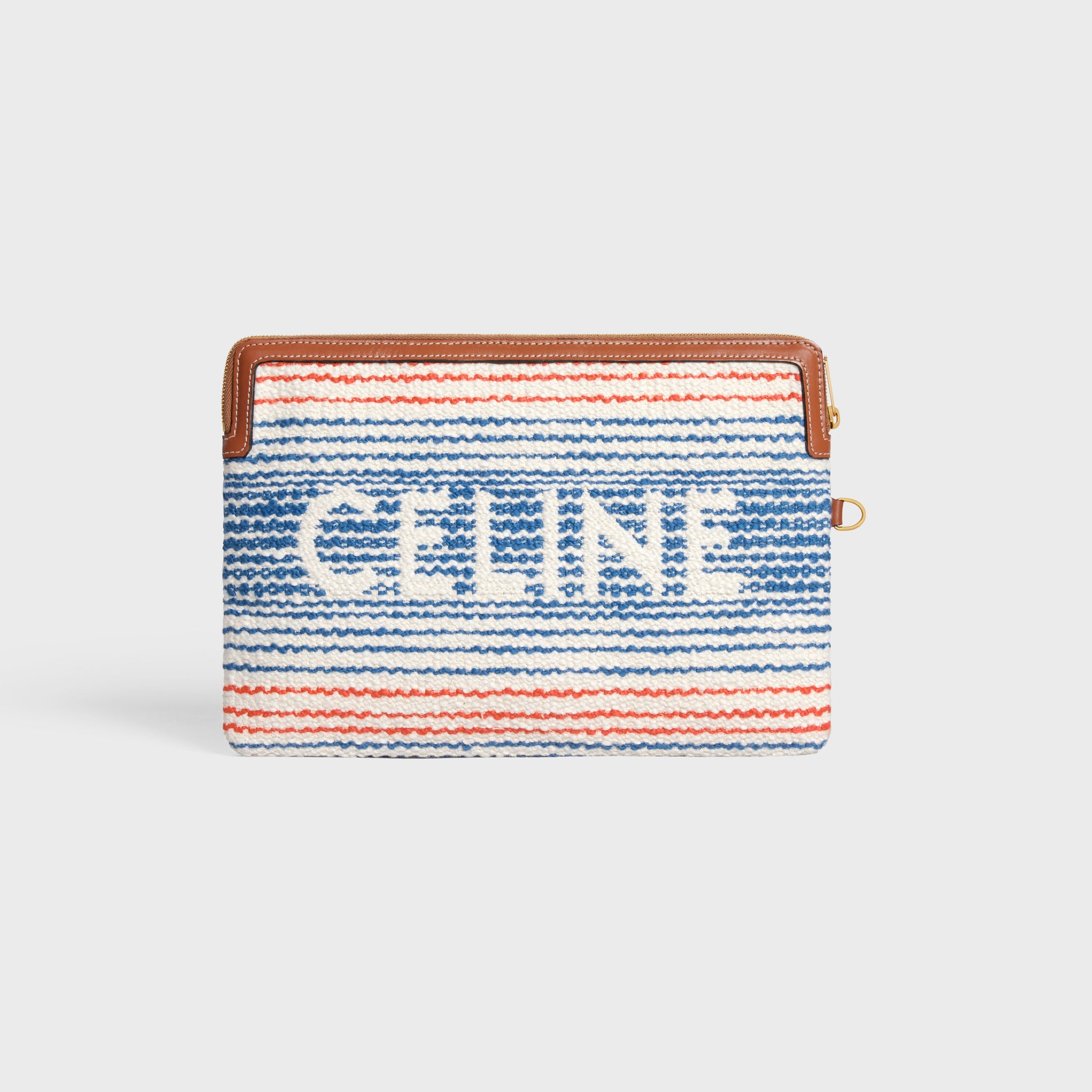 Limited Edition CELINE Small Pouch with Strap in Striped Textile - LuxryEdition