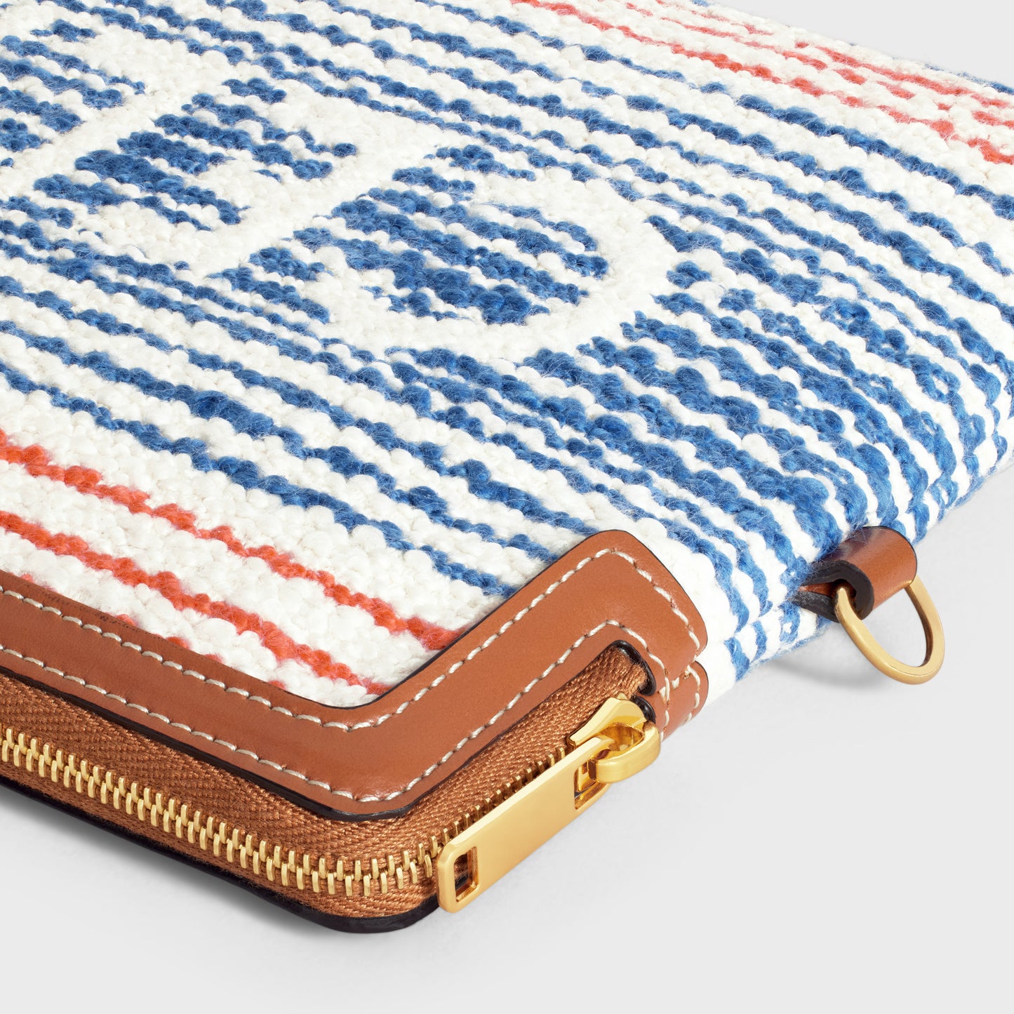 Limited Edition CELINE Small Pouch with Strap in Striped Textile - LuxryEdition