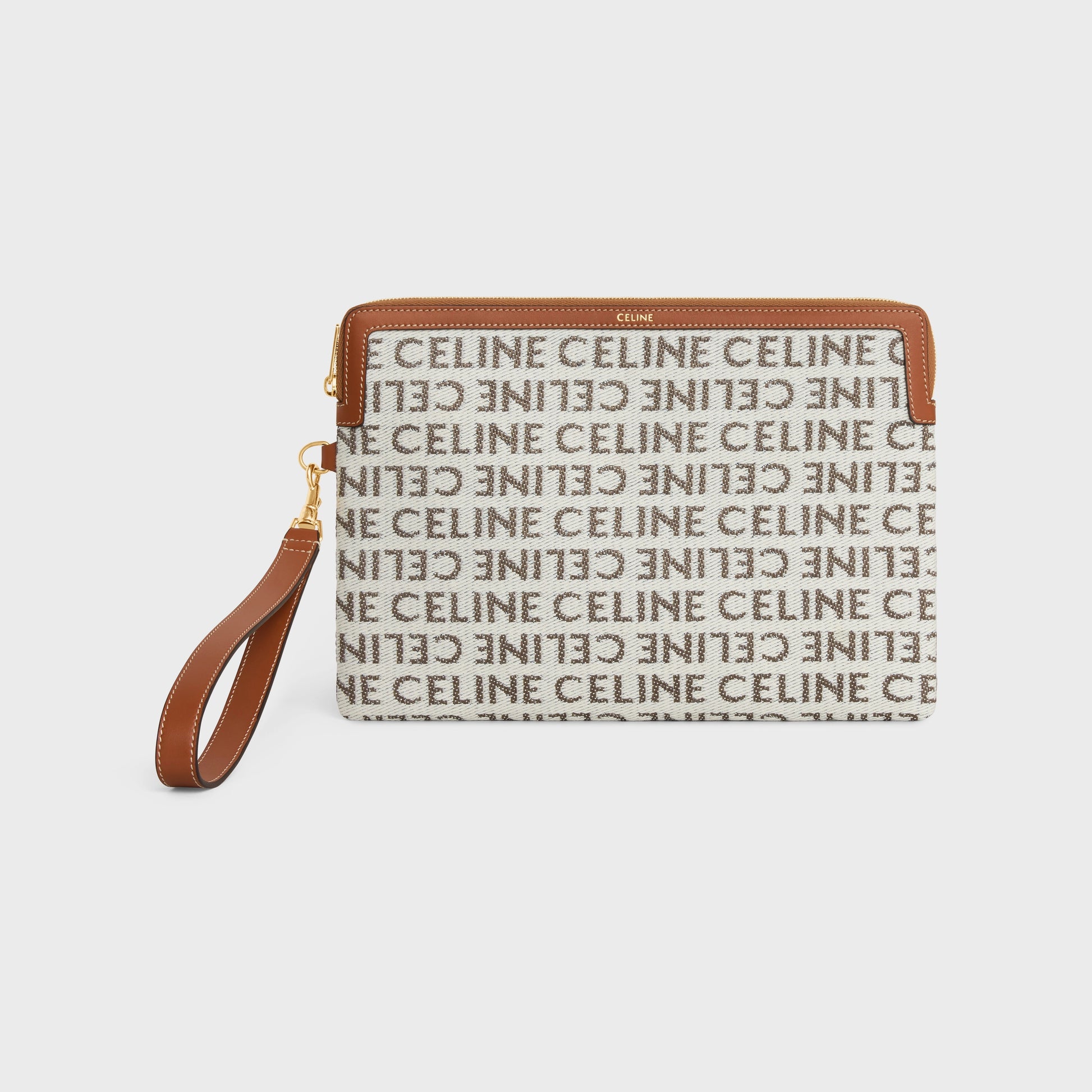 Celine Pouch w Srap Signature in Textile w Celine All-Over - LuxryEdition