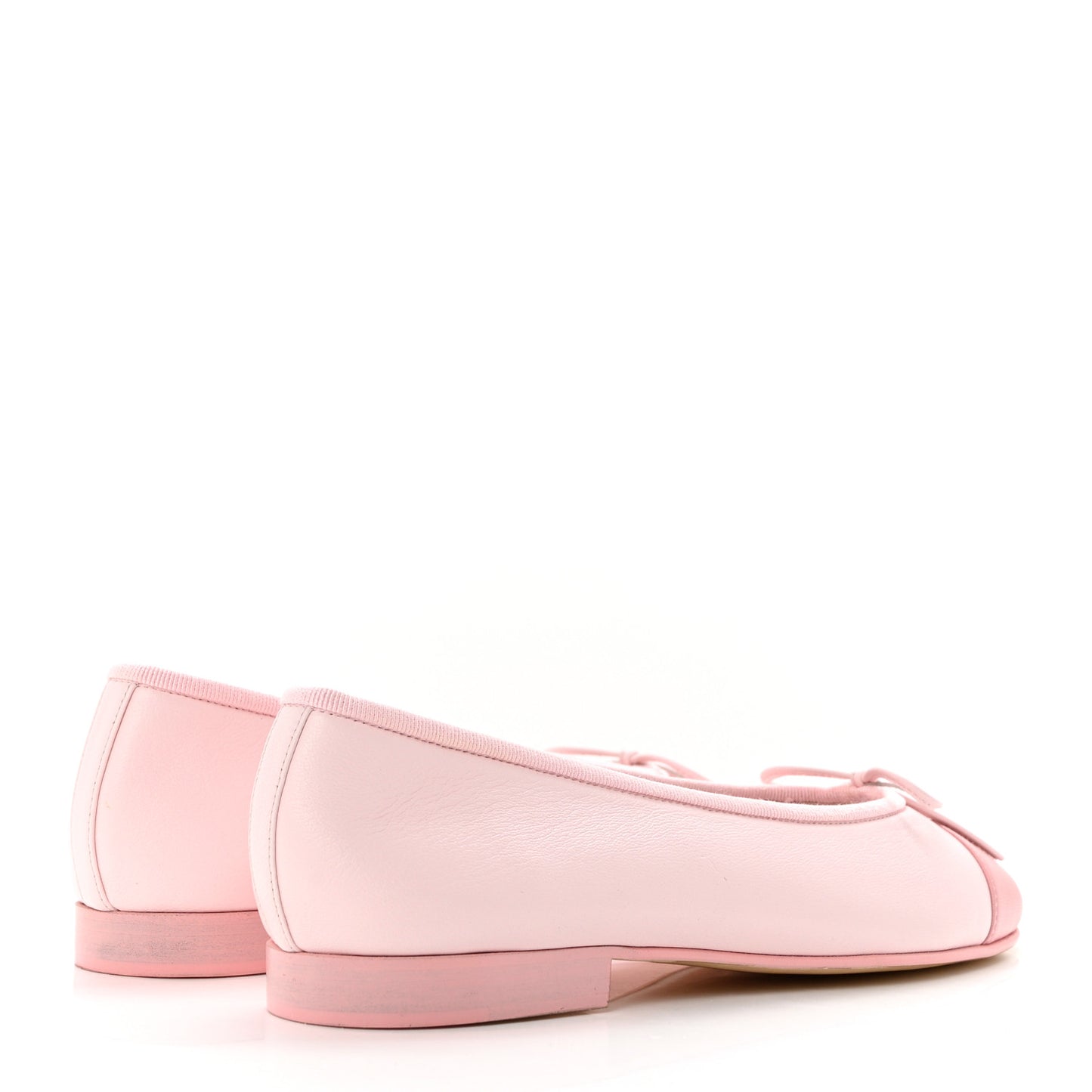 CHANEL Lambskin CC Cap Toe Ballerina Flats 39.5 Light Pink - LuxryEdition