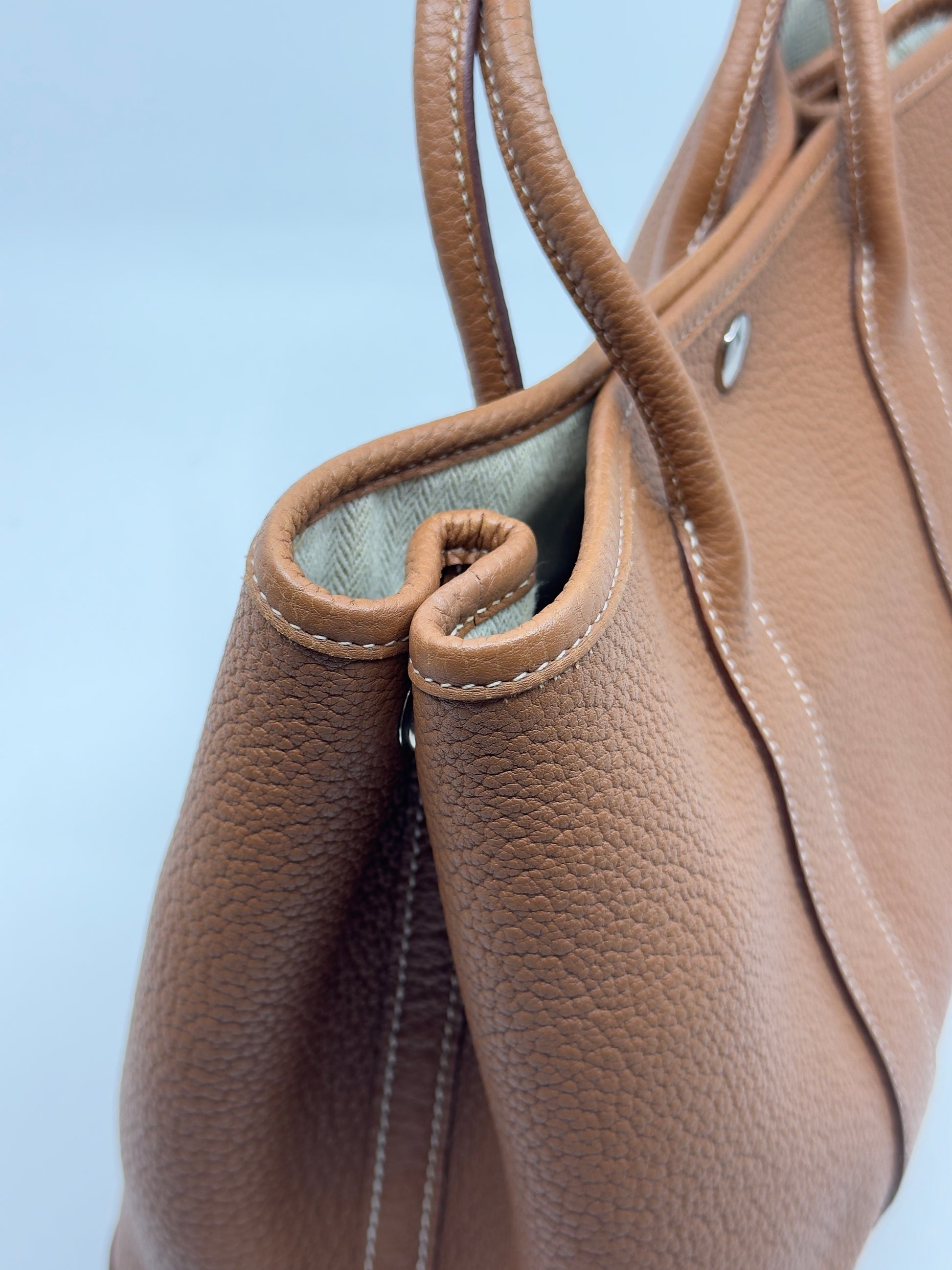 Leather Garden Party With Strap HERMES Negonda Leather Garden