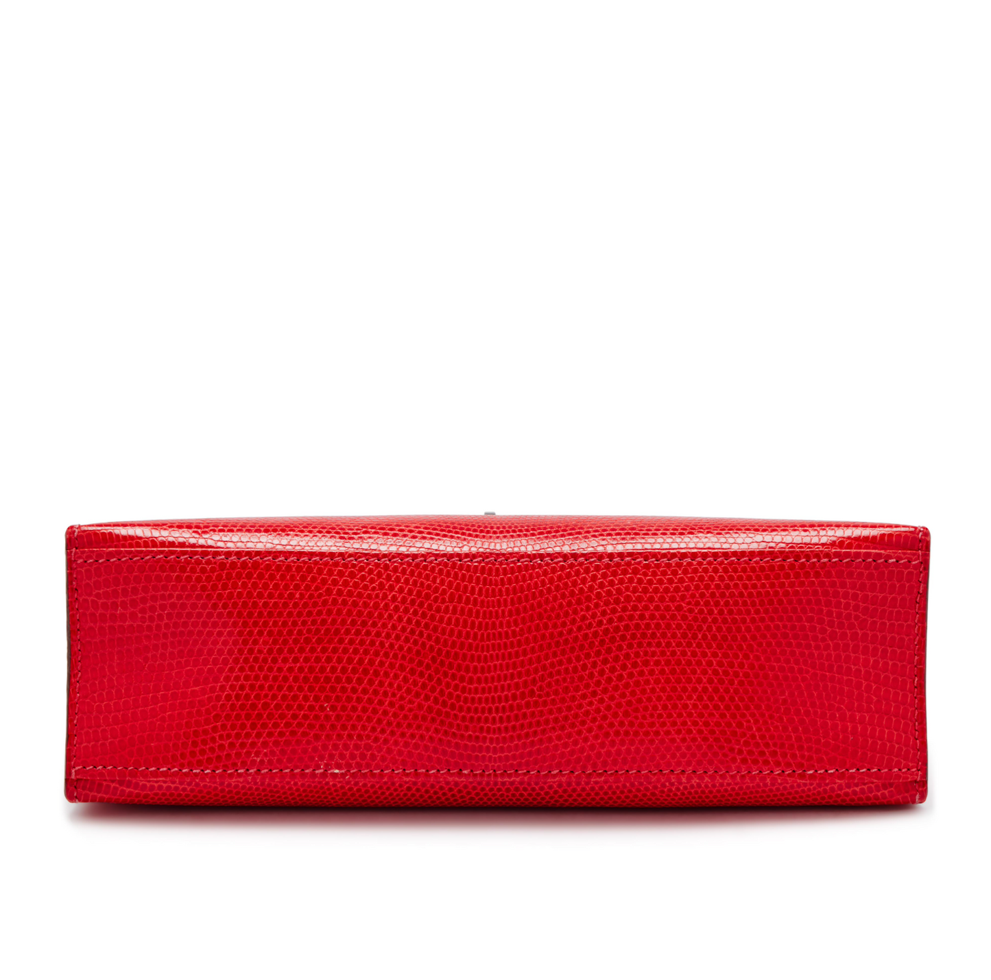 Hermès Rouge Vif Lizard Kelly Pochette Ruthenium Hardware, 2005 - LuxryEdition