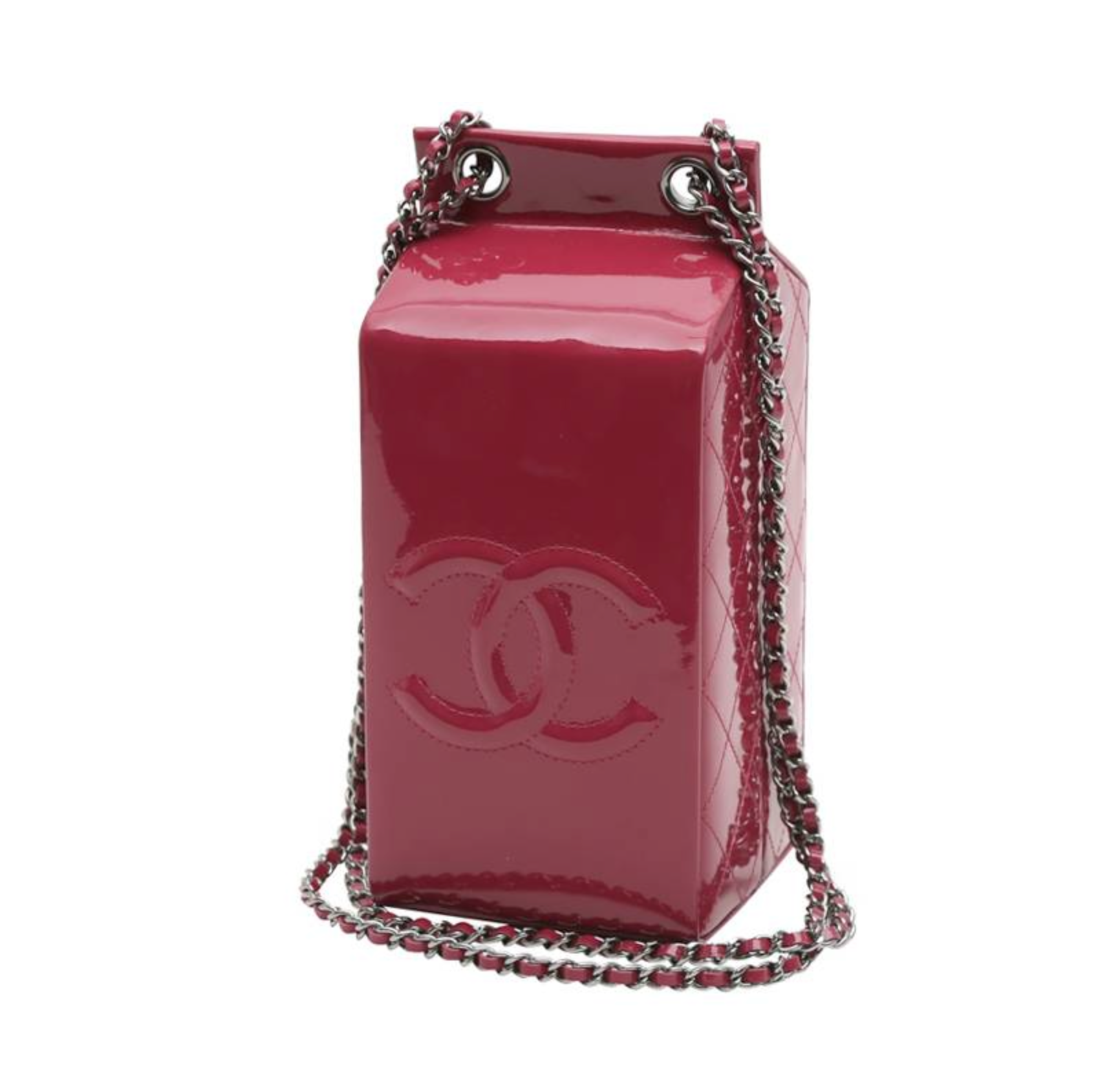 Chanel 2015 Raspberry Patent Leather Milk Carton Bag - LuxryEdition