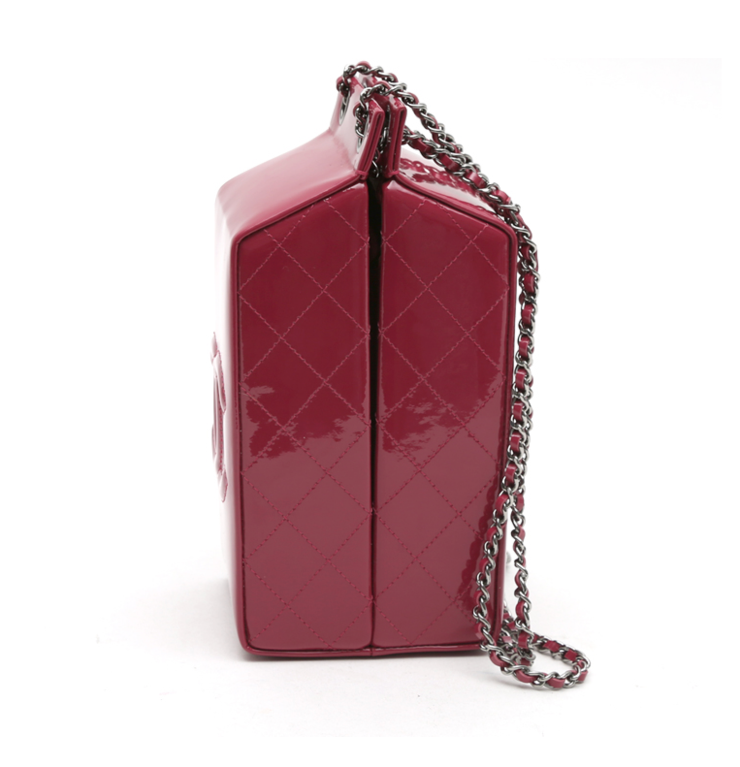 Chanel 2015 Raspberry Patent Leather Milk Carton Bag - LuxryEdition