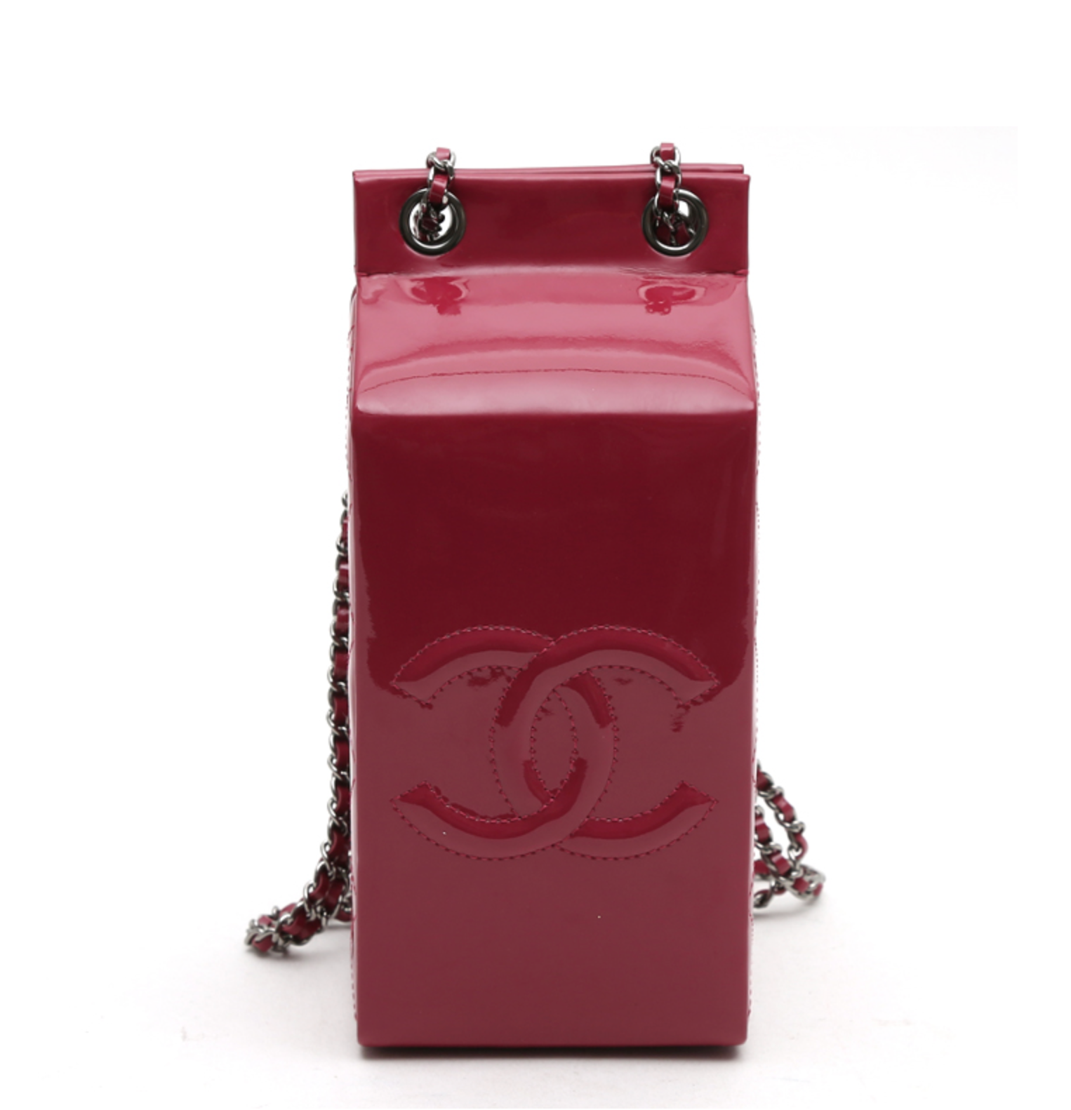 Chanel 2015 Raspberry Patent Leather Milk Carton Bag - LuxryEdition