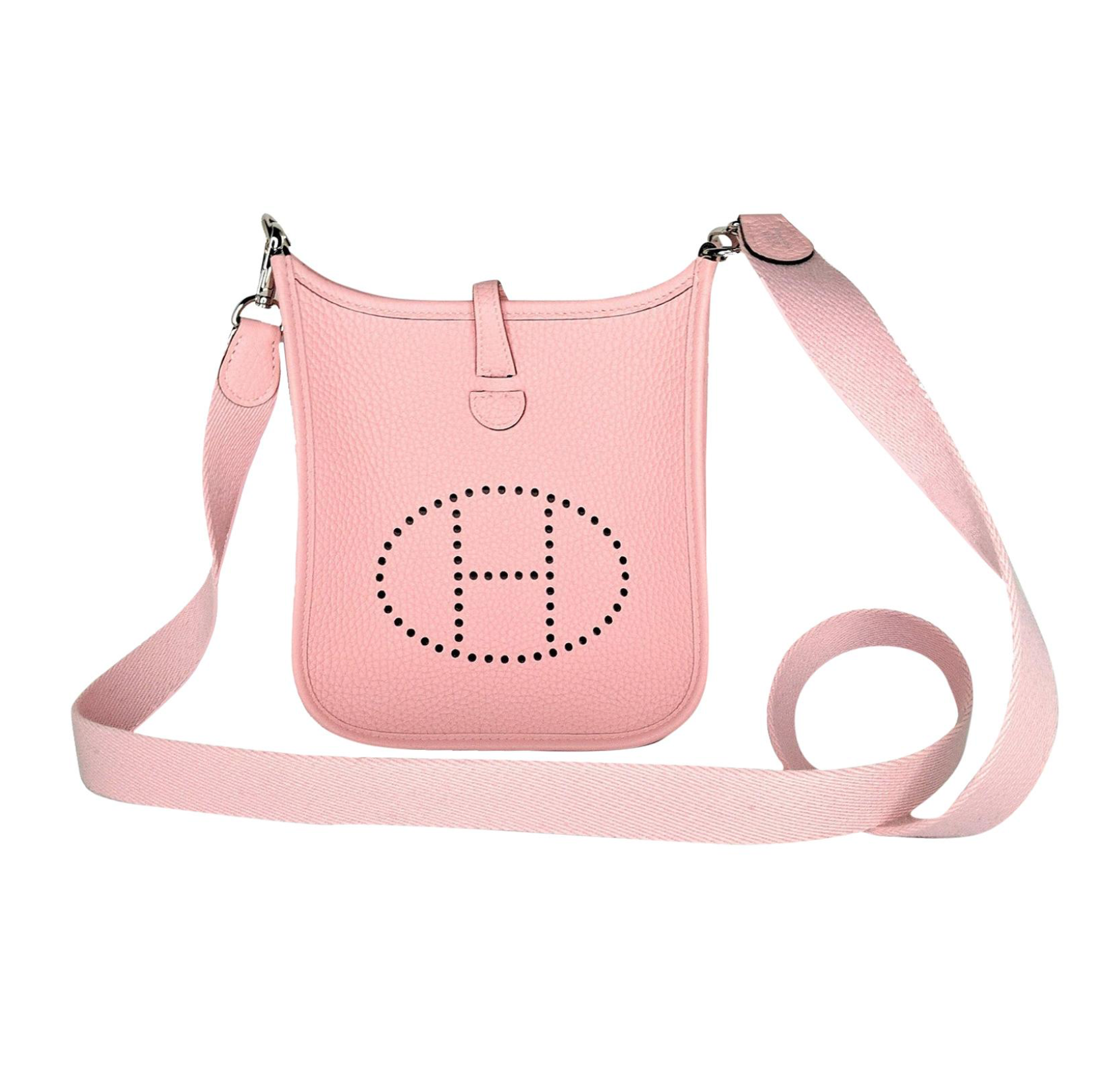 HERMES Evelyne Bag Mini TPM 16 Rose Sakura Hardware - LuxryEdition