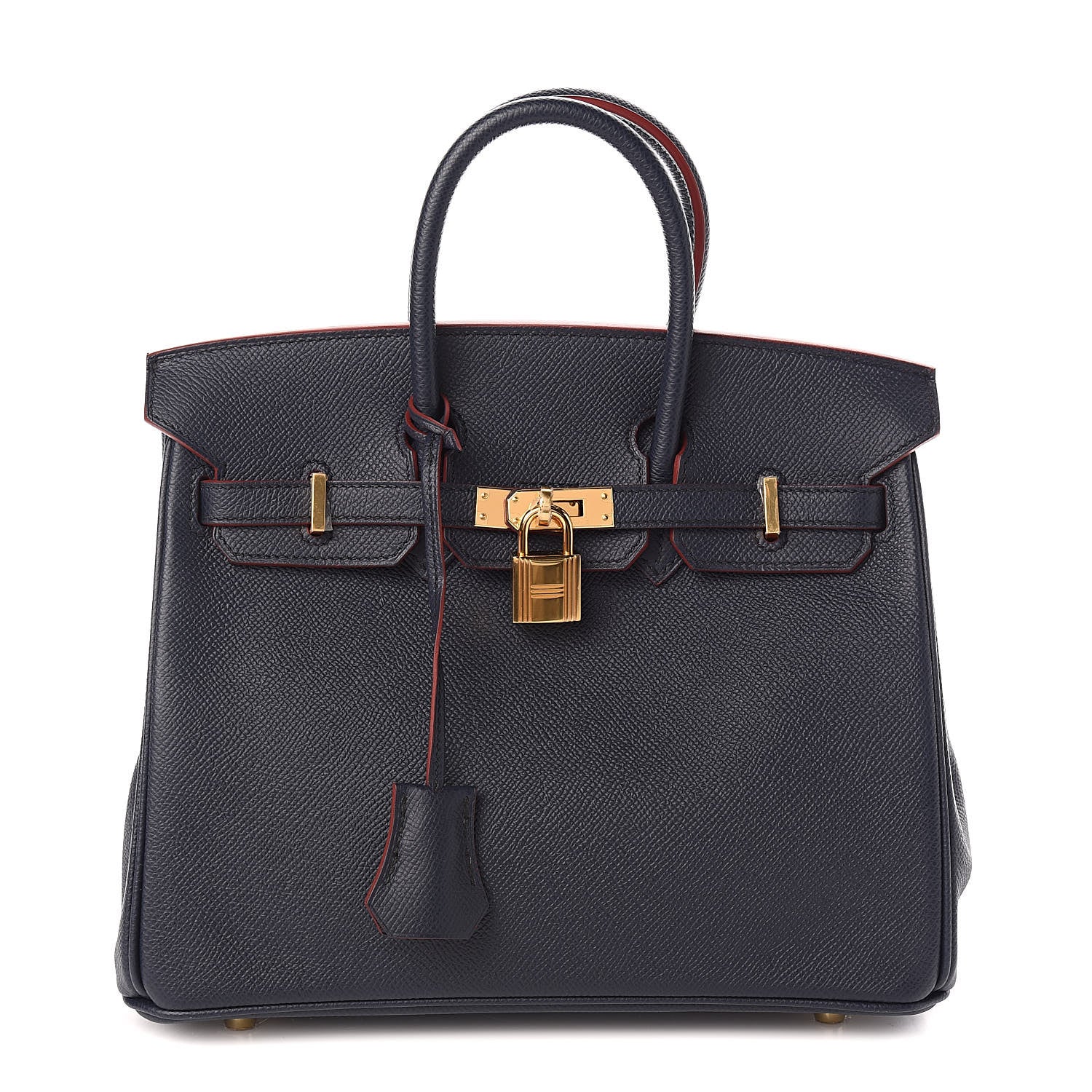 Hermes Birkin 25 Epsom Contour Bleu Indigo Rouge H, 2016 - LuxryEdition