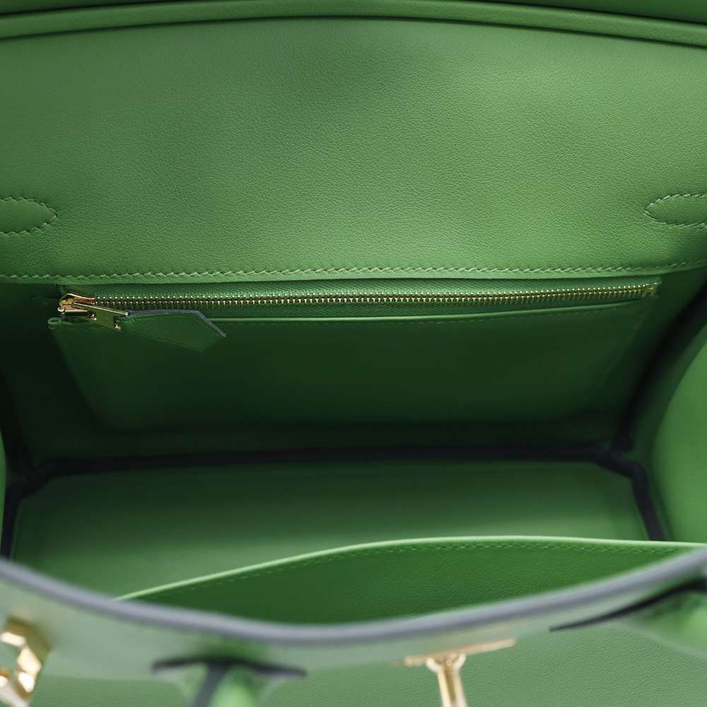 Hermes Birkin 25 Swift Leather Vert Yucca Stamp B 2023 - LuxryEdition