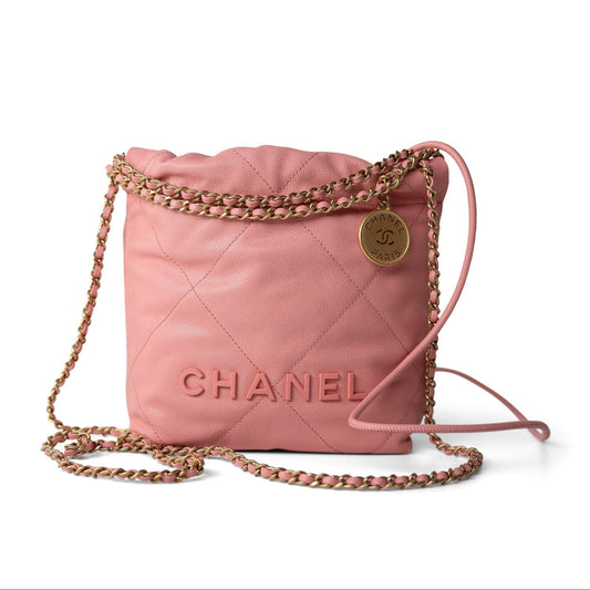 CHANEL 22 Mini Handbag in Caviar Pink Leather - LuxryEdition