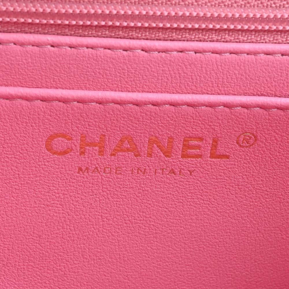 CHANEL Lambskin Matelasse Coco Mark Top Handle Pink Lambskin - LuxryEdition