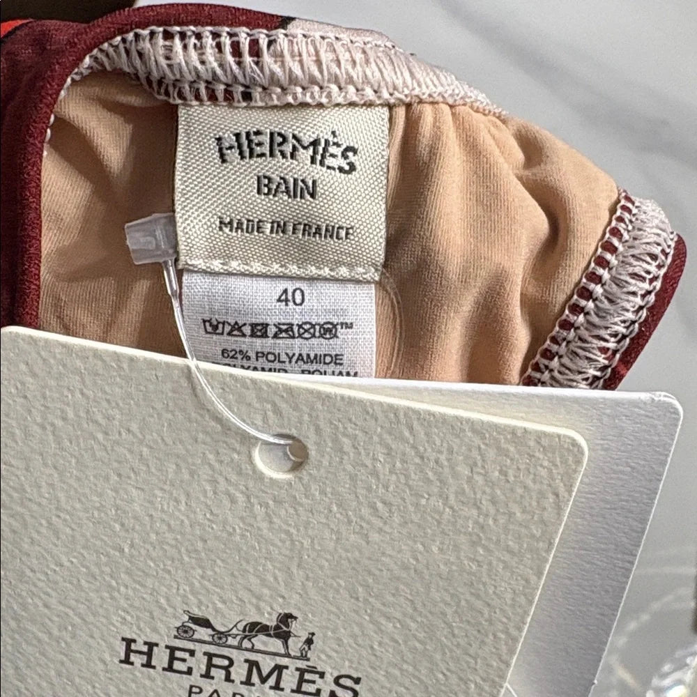 NEW Hermes Giselle Swimsuit in Red Amazon "Grand Manege" Sz 40 - LuxryEdition