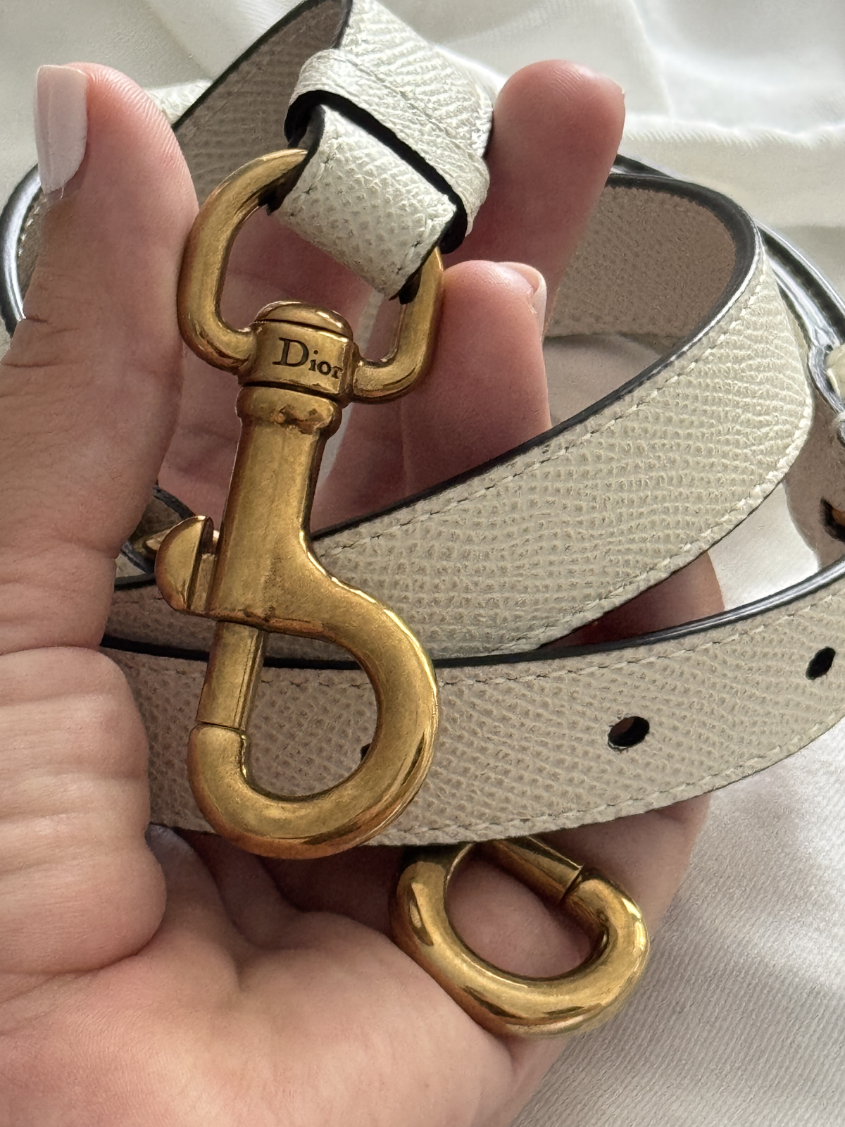 Christian Dior Saddle Handbag Leather White - Like New - LuxryEdition