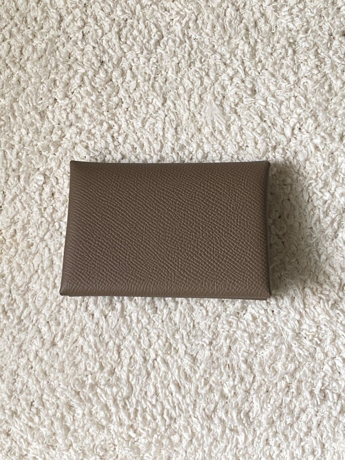 HERMES Calvi Duo Wallet Card Holder Etoupe Epsom NWT - LuxryEdition