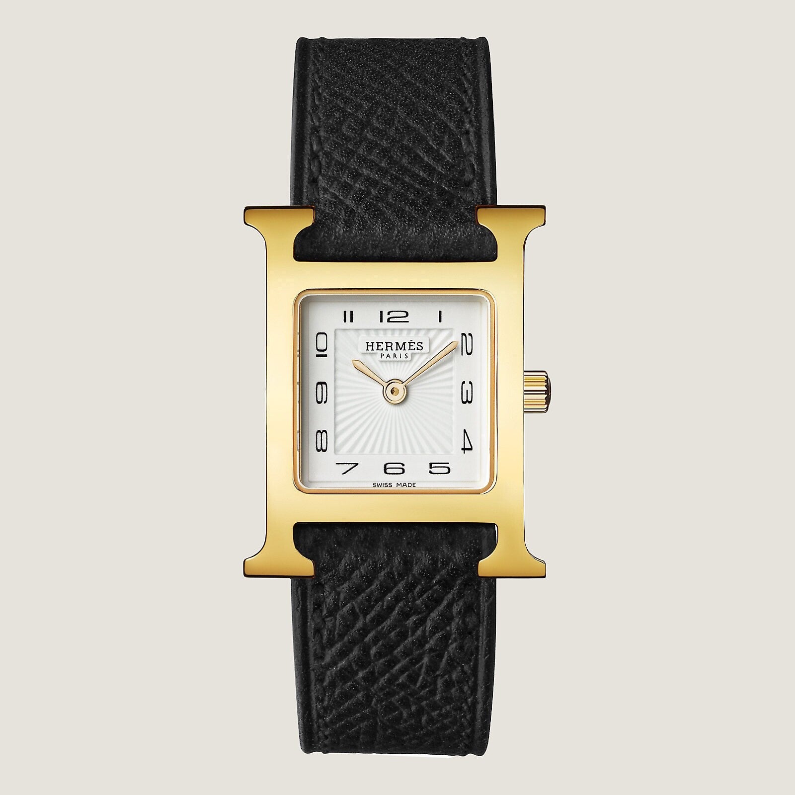 Hermes Heure H Watch, Black Hermes Leather Small, 25 mm - LuxryEdition