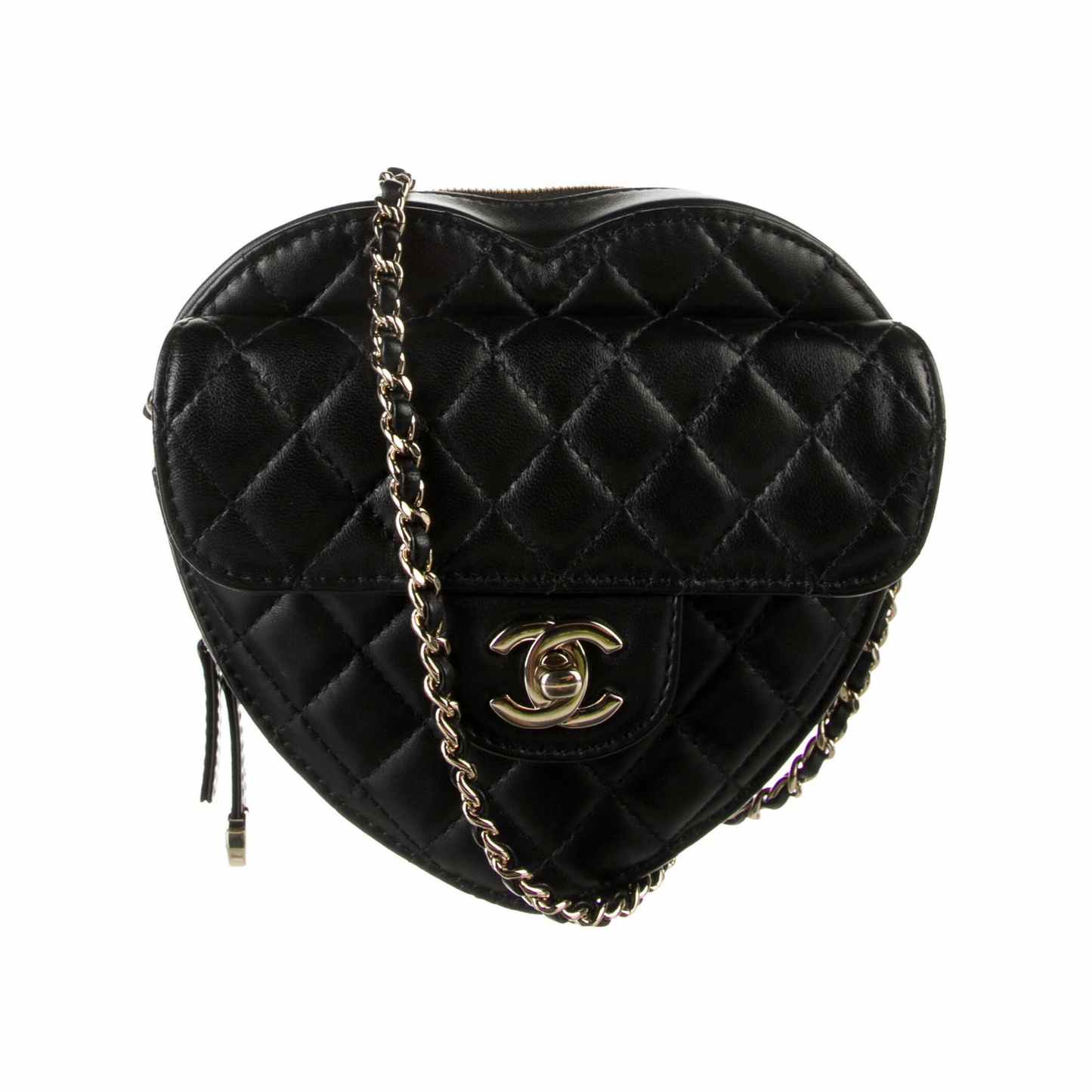 CHANEL Lambskin Quilted CC In Love Heart Bag Pink 1026155
